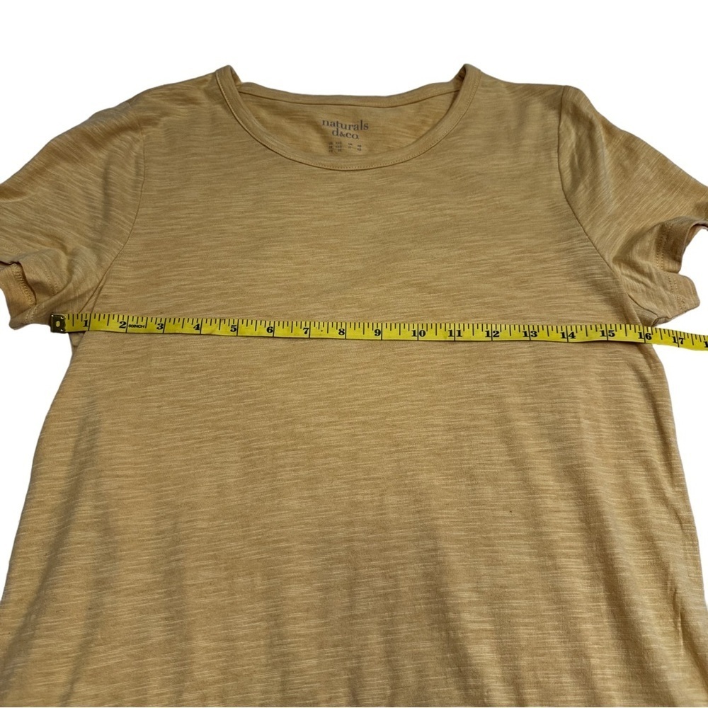 d&co Naturals Mustard Yellow Ruffle Top Size XXS Short Sleeve Natural Materials - Picture 6 of 8